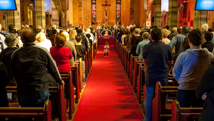 Inside St Mary's parish church, North Sydney during the Pilgrimage of Grace 2012.